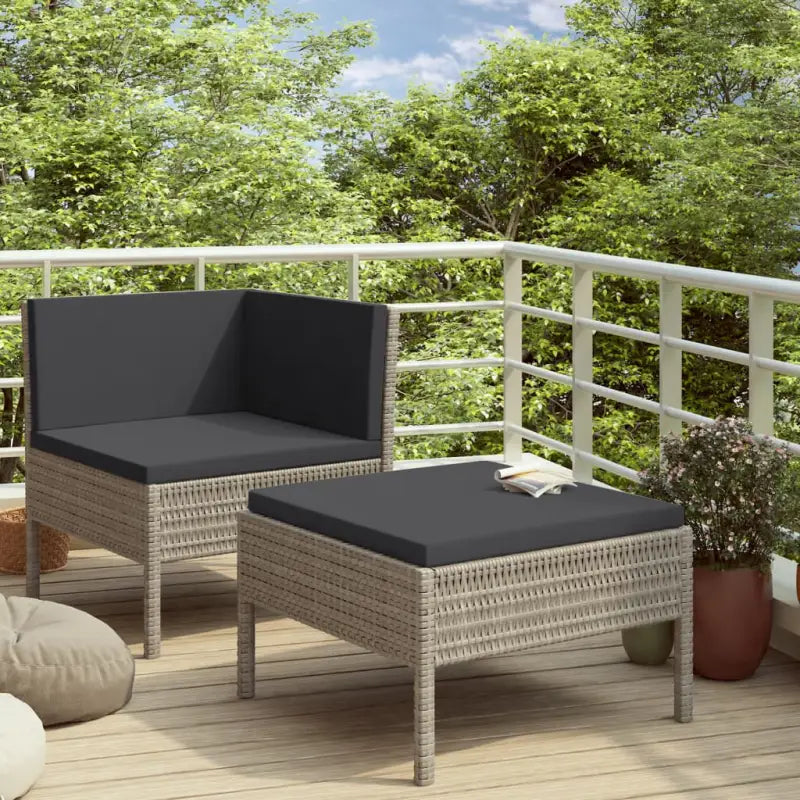 Modulaire tuinset voor gezellige en ontspannen zomeravonden - Grijs en antraciet - Tuinsets
