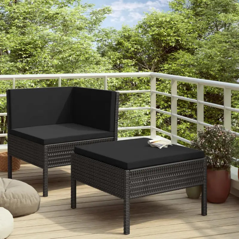 Modulaire tuinset voor gezellige en ontspannen zomeravonden - Zwart - Tuinsets
