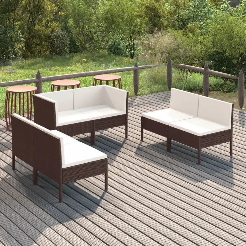 Modulaire tuinset voor gezellige en ontspannen zomerdagen - 4x midden + 2x hoek - Tuinsets