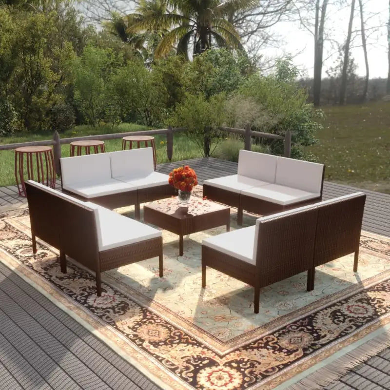Modulaire tuinset voor gezellige en ontspannen zomerdagen - 8x midden + Tafel - Tuinsets