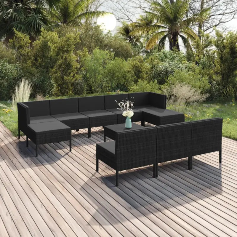 Modulaire tuinset voor gezellige en ontspannende buiten momenten - 2x hoek + 6x midden + 2x voetensteun + Tafel