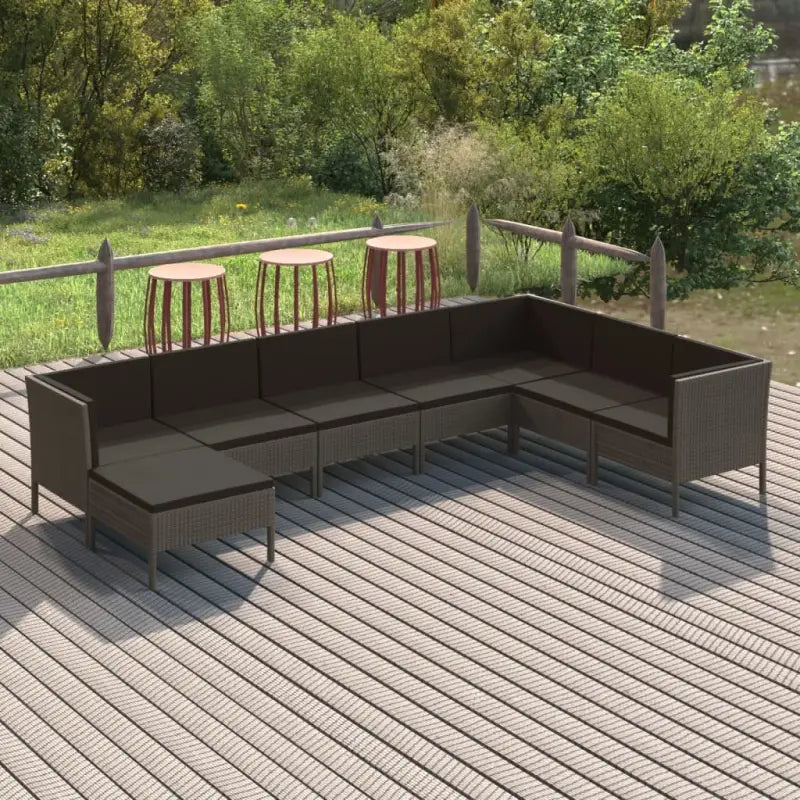 Modulaire tuinset voor ontspannen zomerdagen en gezellige bijeenkomsten - 3x hoek + 4x midden + voetensteun - Tuinsets