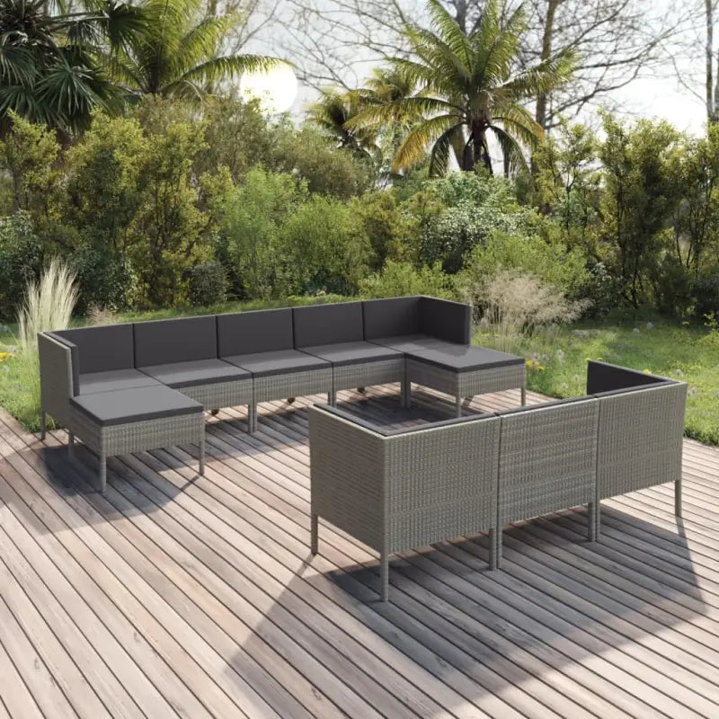 Modulaire tuinset voor ontspannen zomerdagen en gezellige bijeenkomsten - 4x hoek + 4x midden + 2x voetensteun
