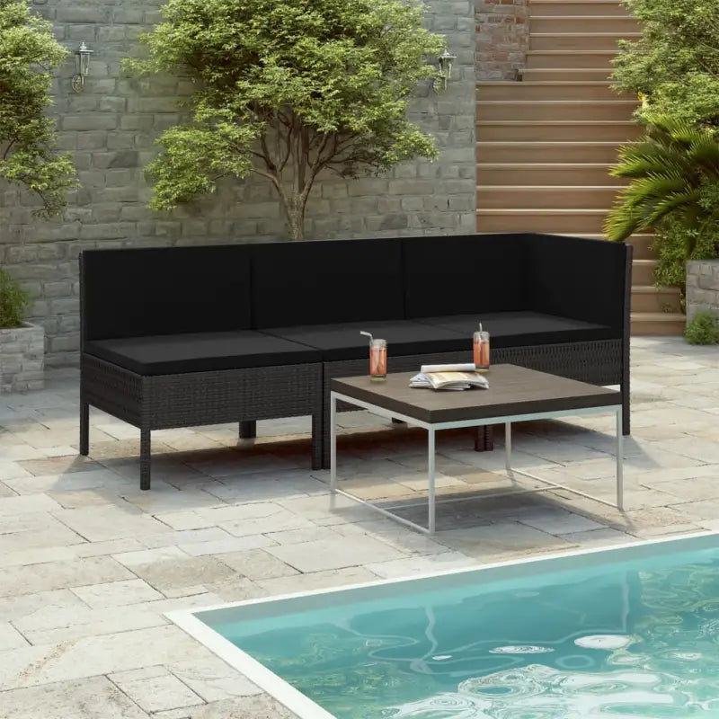Modulaire tuinset voor ontspannen zomermomenten - Zwart - Tuinsets