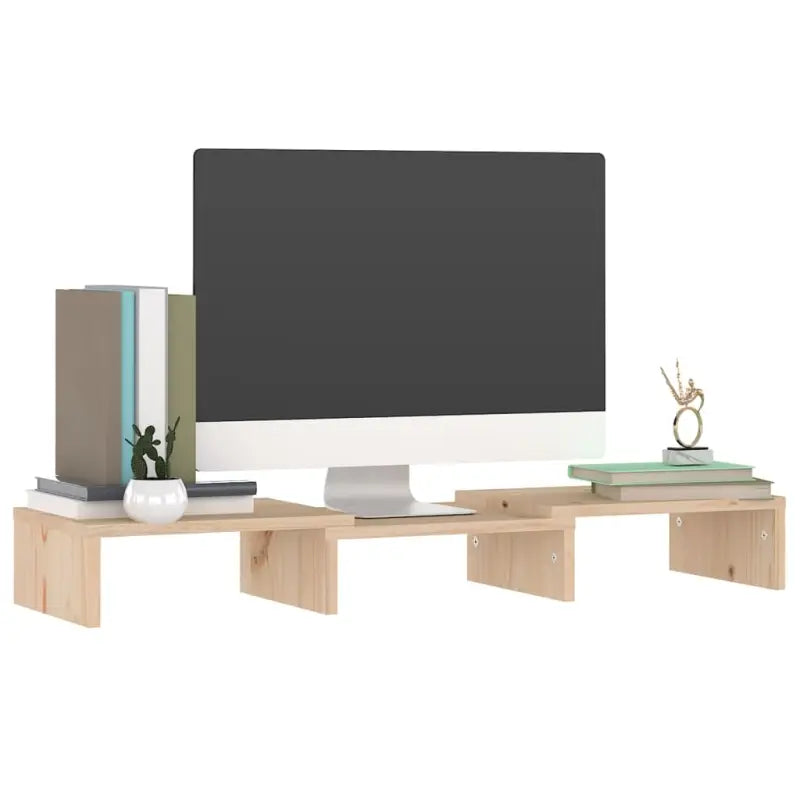 Monitorstandaard van massief grenenhout voor een elegante werkplek - Tv-meubels
