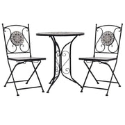 Mozaïek Bistroset met gepoedercoat ijzeren frame voor romantische tuinen - Tuinsets