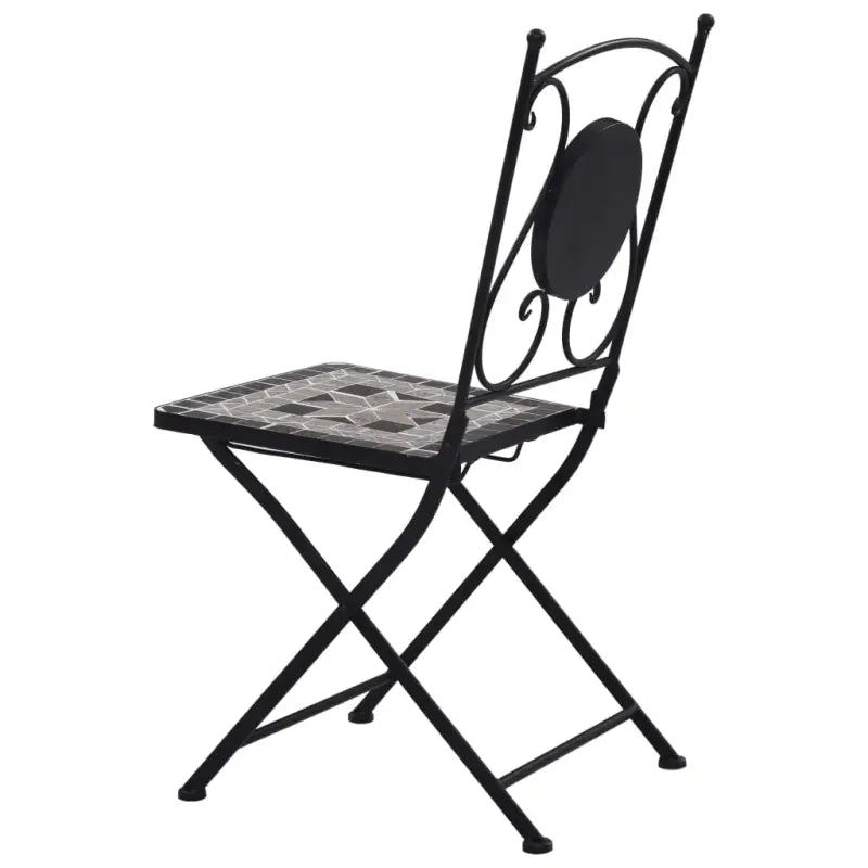 Mozaïek Bistroset met gepoedercoat ijzeren frame voor romantische tuinen - Tuinsets