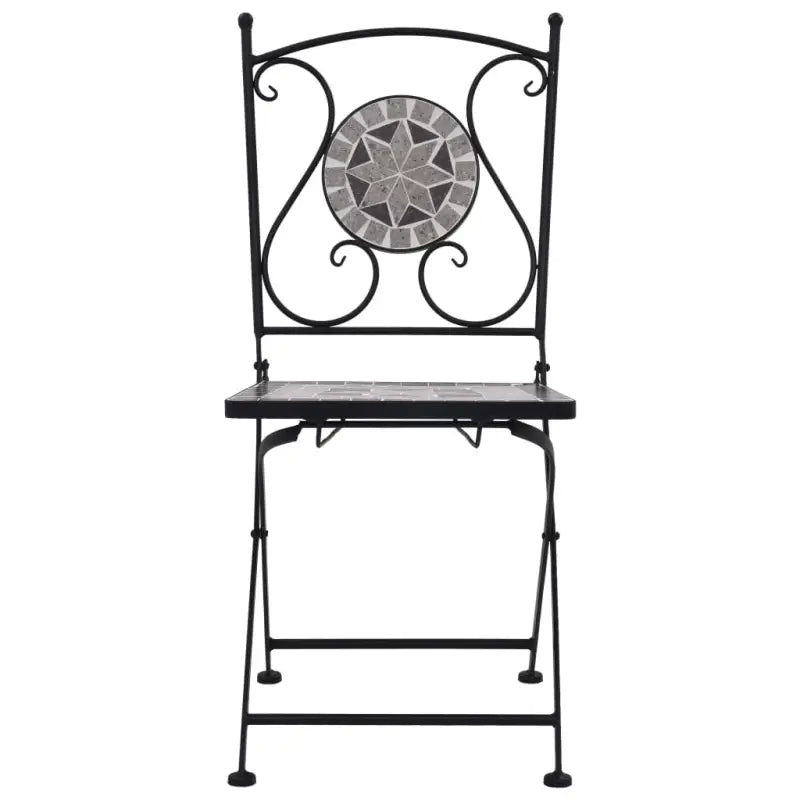 Mozaïek Bistroset met gepoedercoat ijzeren frame voor romantische tuinen - Tuinsets