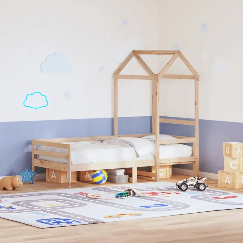 Multi-inzetbare slaapbank van massief grenenhout met open zijdeur - Bedden & bedframes