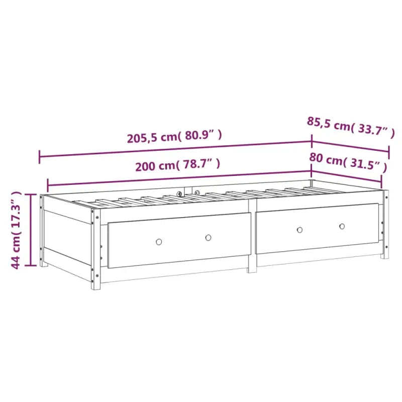 Multifunctioneel bed en bank van massief grenenhout - Bedden & bedframes