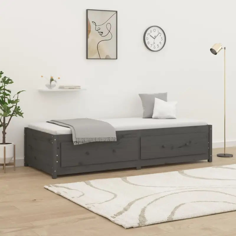 Multifunctioneel bed en bank van massief grenenhout - Grijs / 90 x 190 cm - Bedden & bedframes