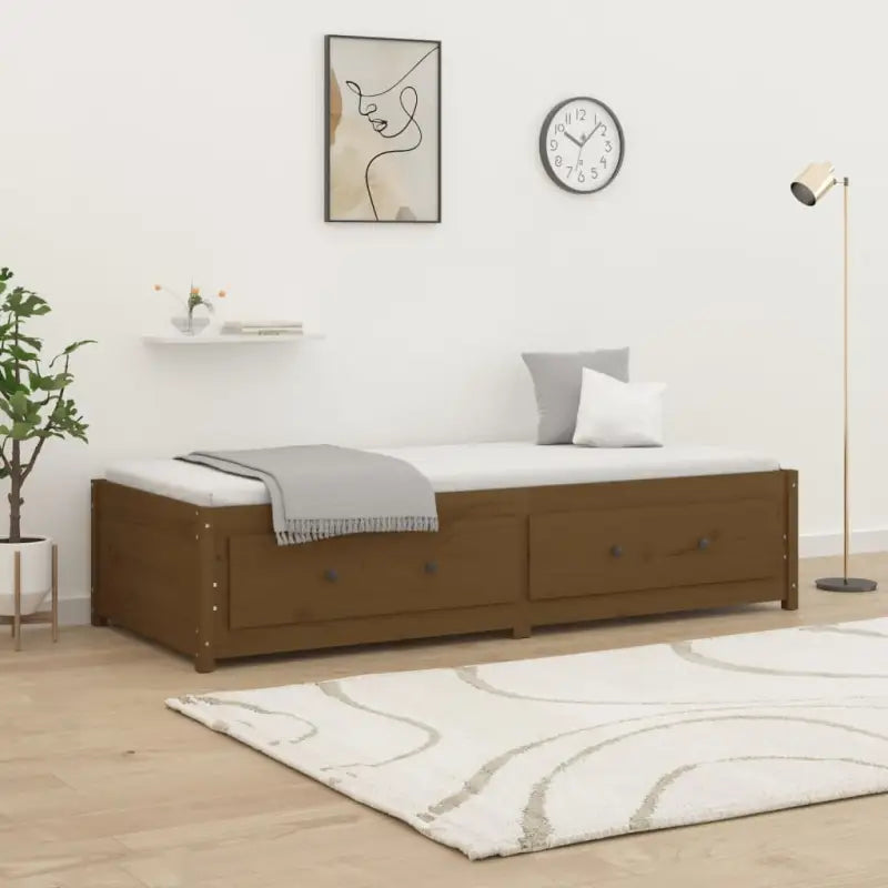Multifunctioneel bed en bank van massief grenenhout - Honingbruin / 75 x 190 cm - Bedden & bedframes
