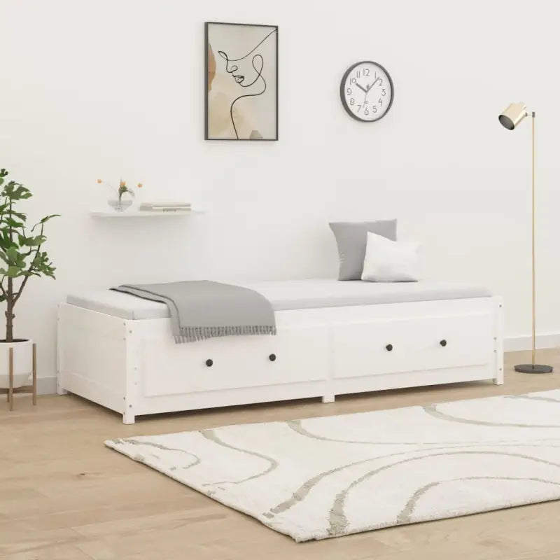 Multifunctioneel bed en bank van massief grenenhout - Wit / 90 x 200 cm - Bedden & bedframes