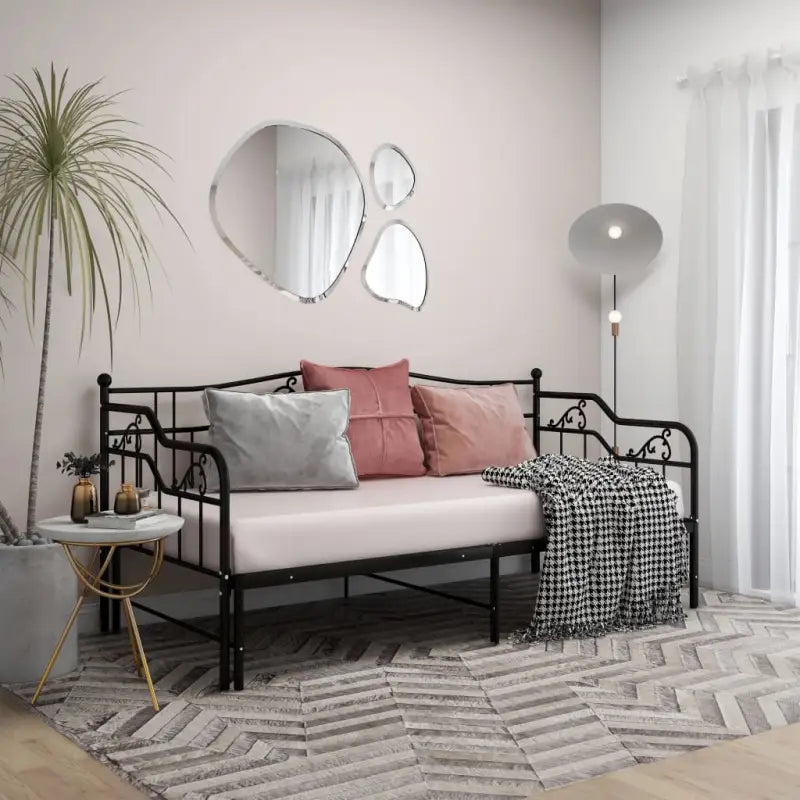 Multifunctioneel bedbank met afmetingen voor gasten en dagelijks gebruik - Zwart - Bedden & bedframes