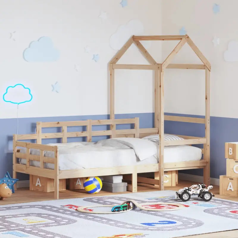 Multifunctioneel bedframe van massief grenenhout met open zijdeur - Bedden & bedframes