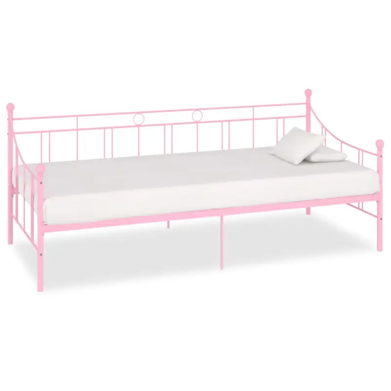 Multifunctioneel metalen slaapbank voor overdag als bank en ’s nachts als bed - Roze / 90 x 200 cm - Bedden & bedframes