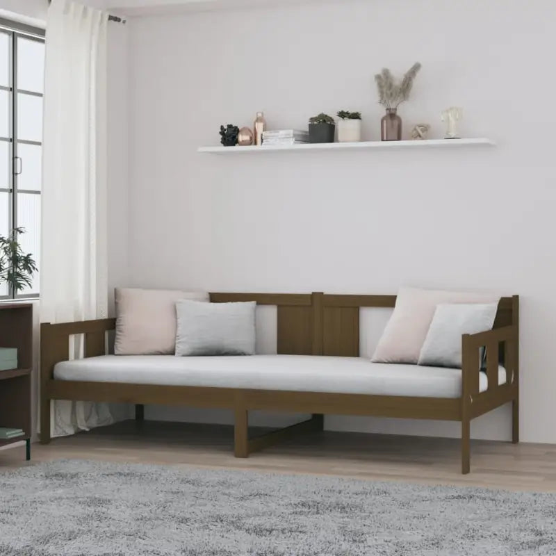 Multifunctioneel slaapbank van massief grenenhout voor gastenovernachtingen - Honingbruin / 80 x 200 cm - Bedden &