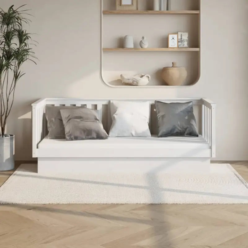 Multifunctioneel slaapbank van massief grenenhout voor slaapkamer en woonkamer - Wit / 75 x 190 cm - Bedden & bedframes
