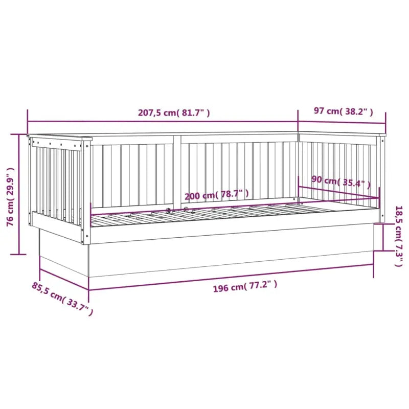 Multifunctioneel slaapbank van massief grenenhout voor slaapkamer en woonkamer - Bedden & bedframes