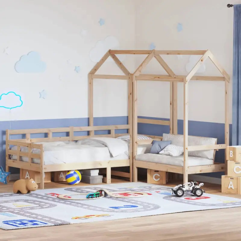 Multifunctioneel witte bank en bed van massief grenenhout - Naturel / 90 x 190 cm - Bedden & bedframes
