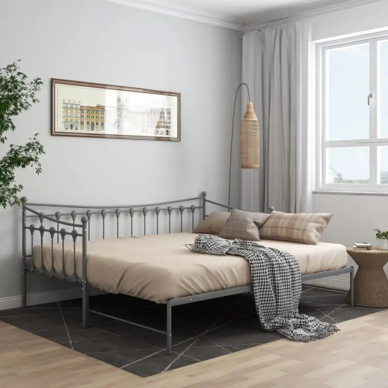 Multifunctionele bedbank met comfortabele slaap- en zitfunctie en afmetingen bed - Grijs - Bedden & bedframes
