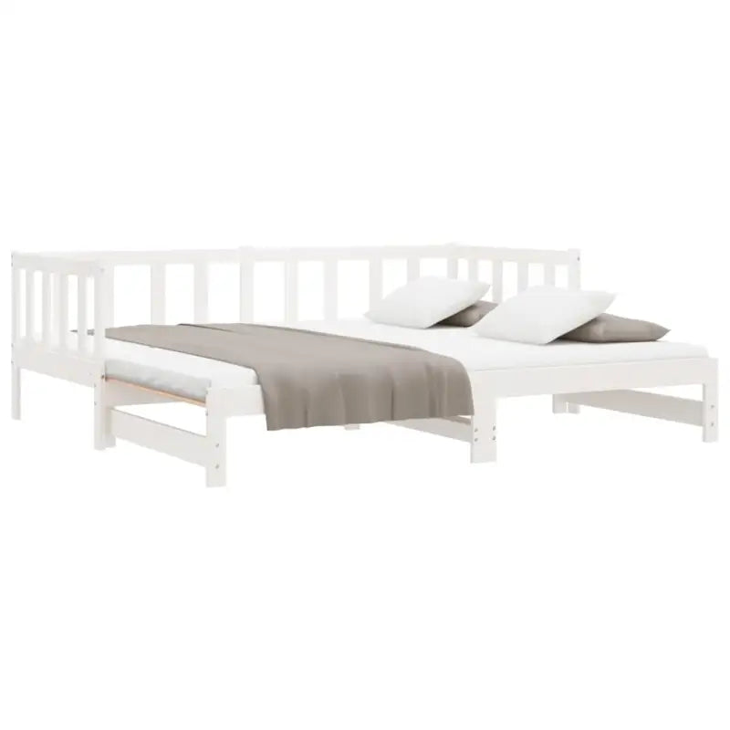 Multifunctionele bedbank van massief grenenhout met ideale afmetingen - Wit / 90 x 200 cm - Bedden & bedframes