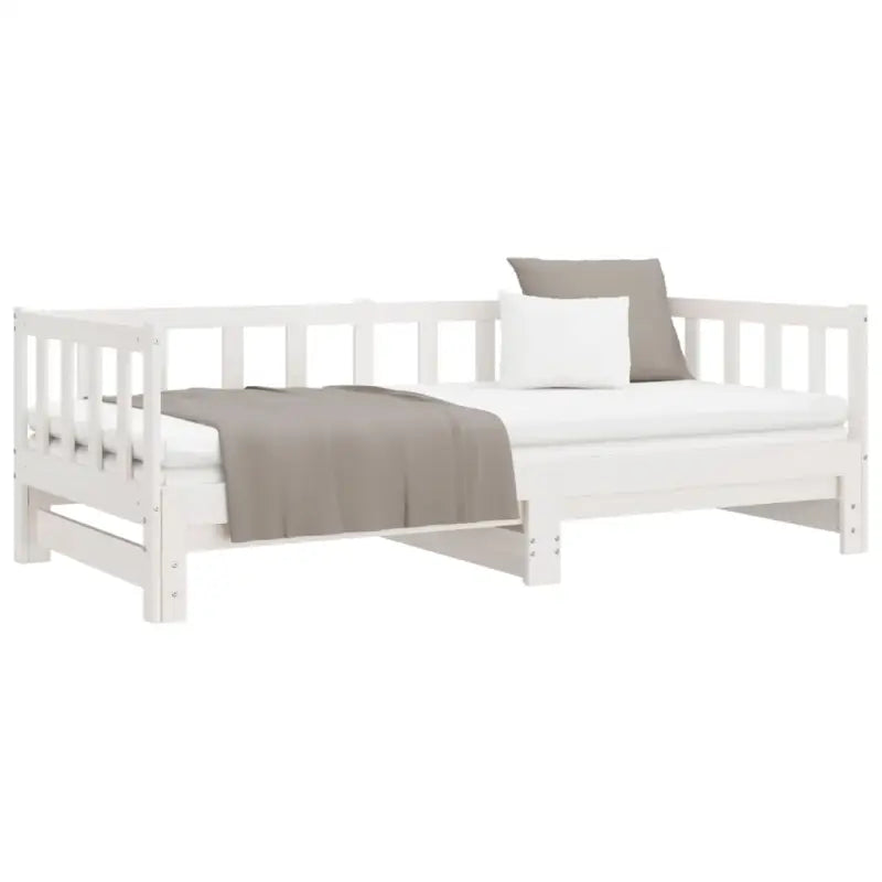 Multifunctionele bedbank van massief grenenhout met ideale afmetingen - Wit / 90 x 200 cm - Bedden & bedframes