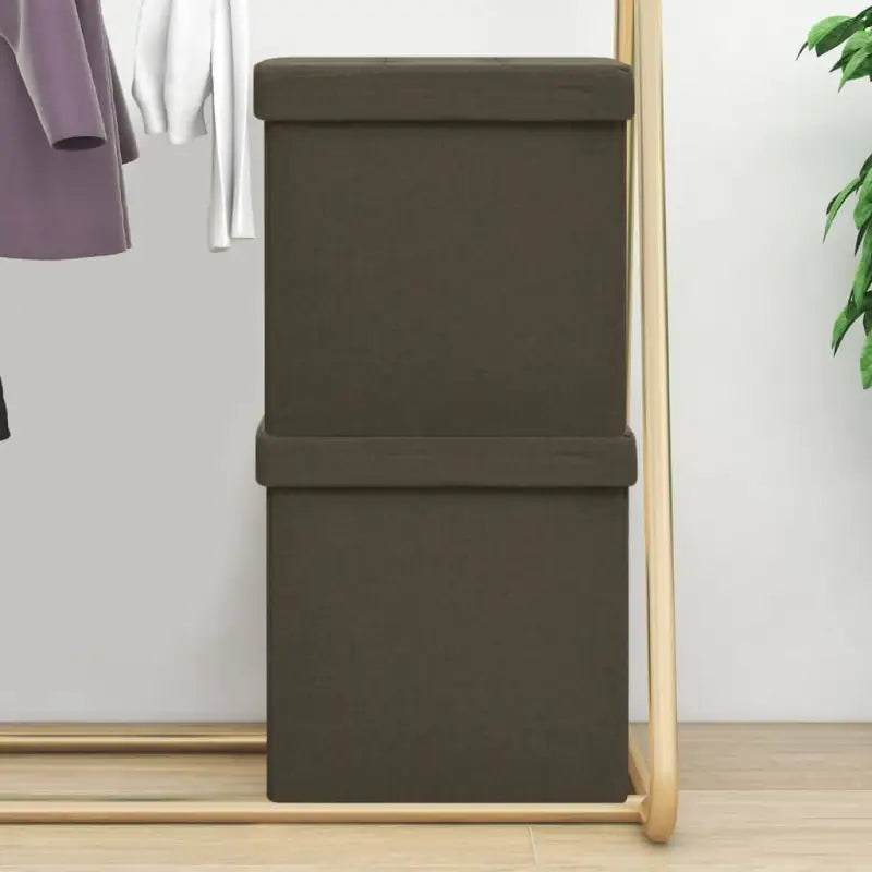 Multifunctionele inklapbare opbergkrukken en klapstoelen - Donkerbruin / 2 - Klapstoelen & krukken