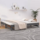Multifunctionele slaapbank in massief grenenhout met diverse afmetingen - Grijs / 2x (80 x 200) cm - Bedden & bedframes