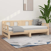 Multifunctionele slaapbank in massief Grenenhout met totale afmetingen - Bedden & bedframes