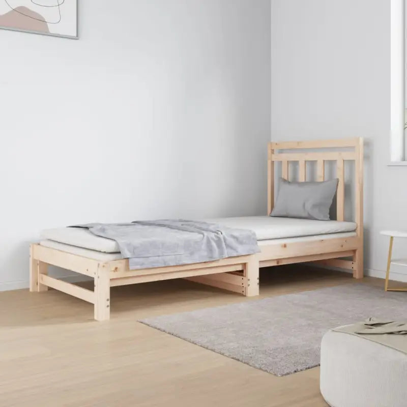 Multifunctionele slaapbank van massief grenenhout met aanpasbare afmetingen - Naturel - Bedden & bedframes