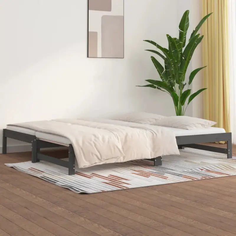 Multifunctionele slaapbank van massief grenenhout met diverse afmetingen - Grijs / 90 x 200 cm - Bedden & bedframes