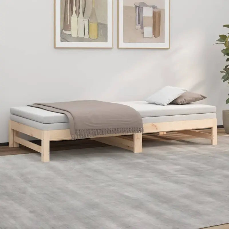 Multifunctionele slaapbank van massief grenenhout met ideale afmetingen - Bedden & bedframes