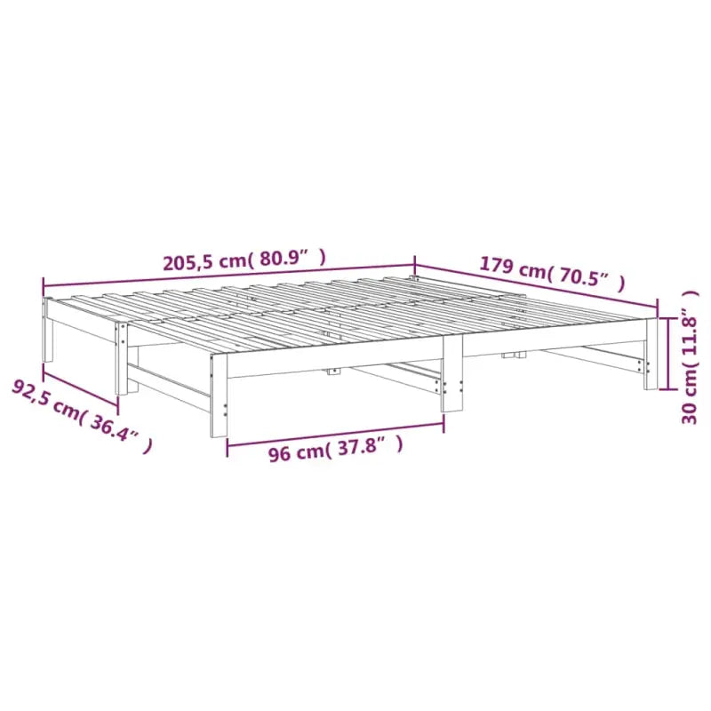 Multifunctionele slaapbank van massief grenenhout met ideale afmetingen - Bedden & bedframes