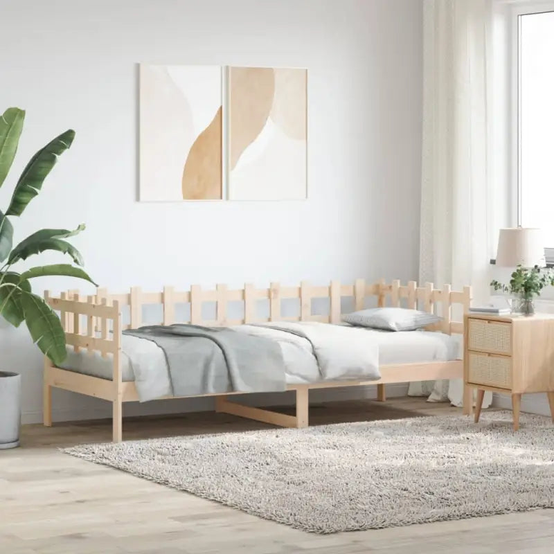 Multifunctionele slaapbank van massief grenenhout voor slaapkamer en woonkamer - Naturel / 80 x 200 cm - Bedden &