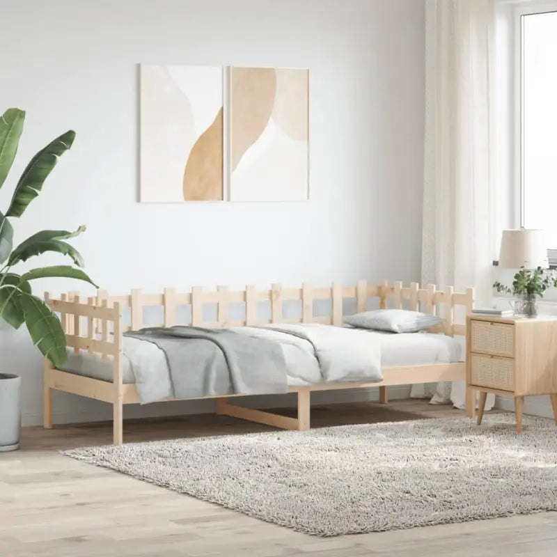 Multifunctionele slaapbank van massief grenenhout voor slaapkamer en woonkamer - Naturel / 90 x 200 cm - Bedden &