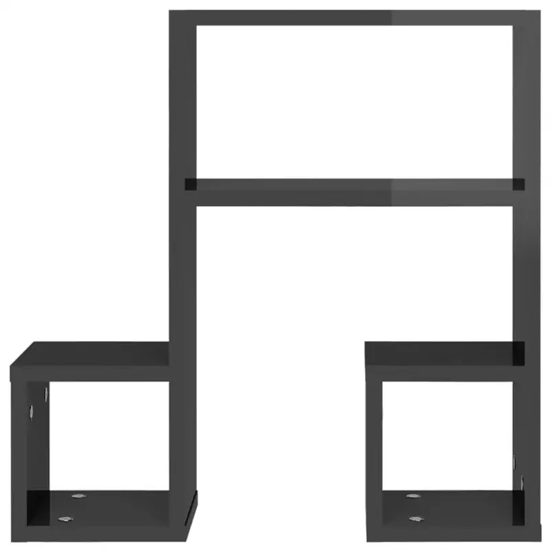 Muzieknoot Wandplank in hoogglans grijs bewerkt hout - Hoogglans grijs / 2 / 1 - Wandplanken