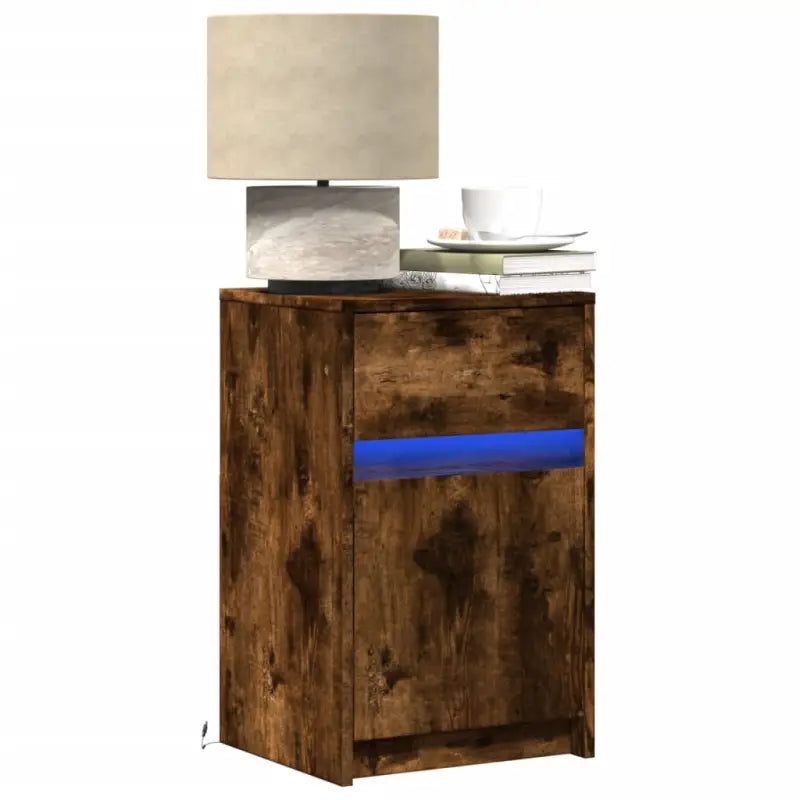 Nachtkastje gemakkelijk te combineren met bewerkt hout en tijdloze charme - Gerookt eiken / 2 - Nachtkastjes