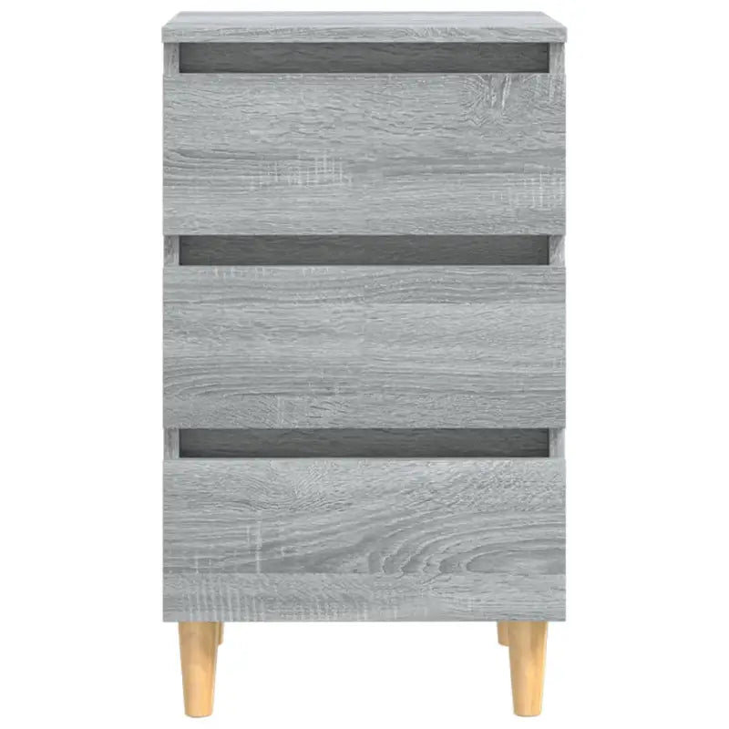 Nachtkastje in grijs sonoma met houten poten en Scandinavische charme - Nachtkastjes