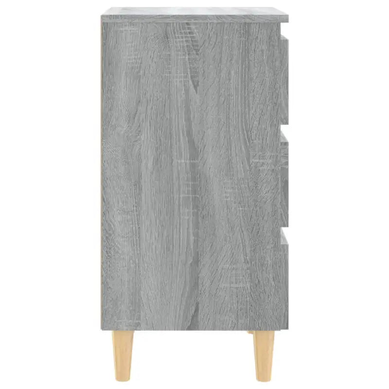 Nachtkastje in grijs sonoma met houten poten en Scandinavische charme - Nachtkastjes