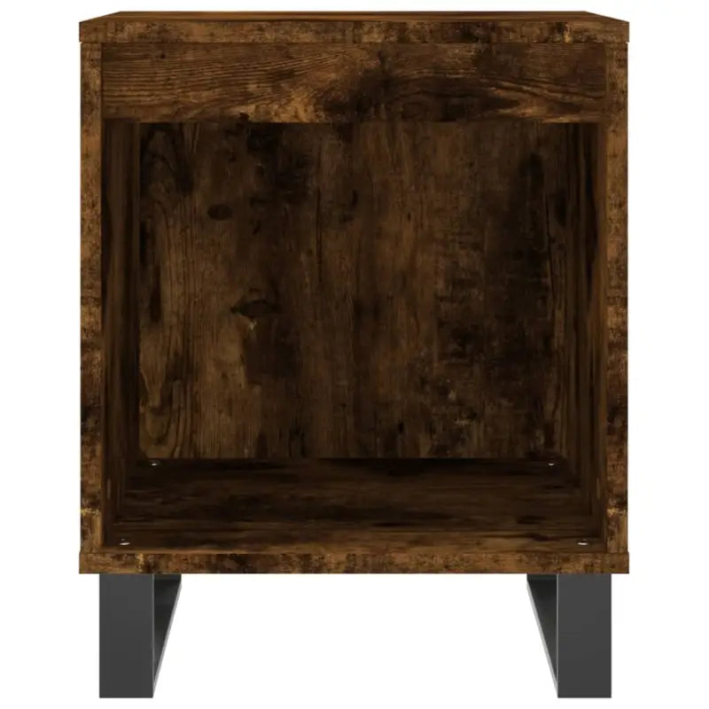 Nachtkastje met bewerkt hout en metalen poten voor een strak interieur - Nachtkastjes
