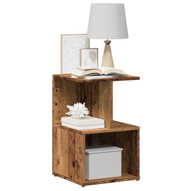 Nachtkastje met elegant ontwerp van bewerkt hout voor een tijdloze stijl - Oud hout / 2 - Nachtkastjes