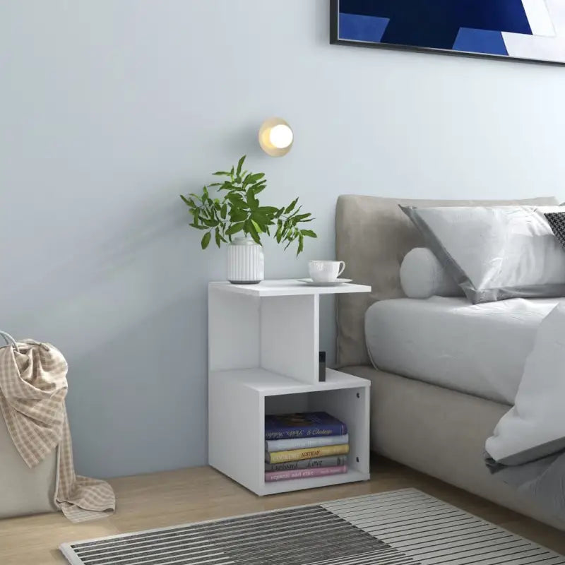 Nachtkastje met elegant ontwerp van bewerkt hout voor een tijdloze stijl - Wit / 2 - Nachtkastjes