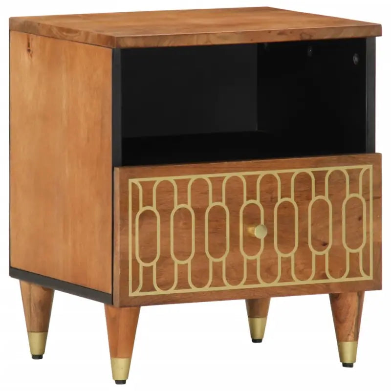Nachtkastje met elegant ontwerp van massief mangohout - Honingbruin / 1 - Nachtkastjes