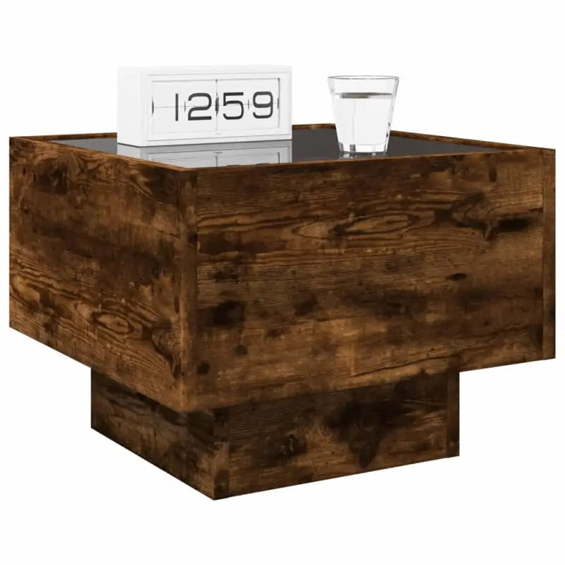 Nachtkastje met infinity LED en bewerkt hout voor een stijlvolle kamer - Nachtkastjes