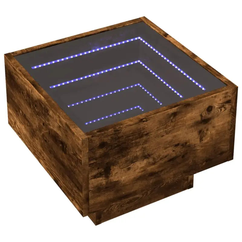 Nachtkastje met infinity LED en bewerkt hout voor een stijlvolle kamer - Nachtkastjes