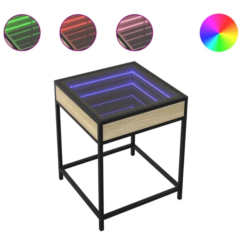 Nachtkastje met infinity LED en bewerkt hout voor een tijdloos interieur - Nachtkastjes