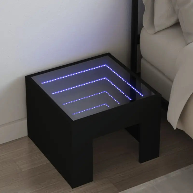 Nachtkastje met infinity LED-verlichting van bewerkt hout - Nachtkastjes