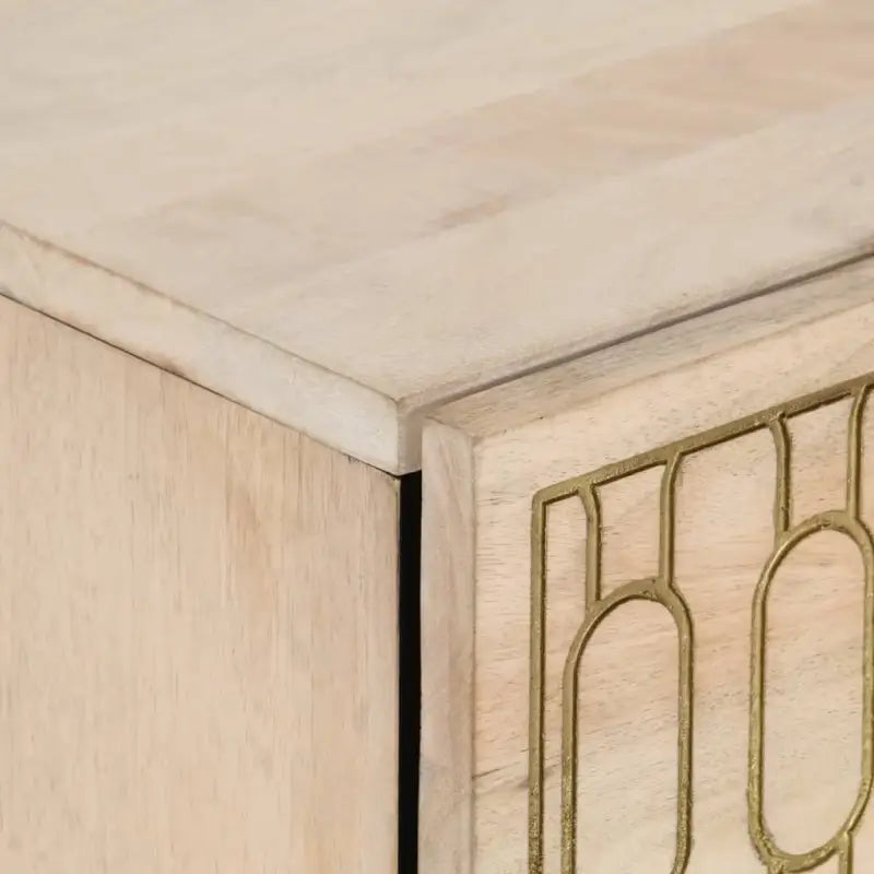 Nachtkastje met massief mangohout en houten poten voor een tijdloos interieur - Nachtkastjes