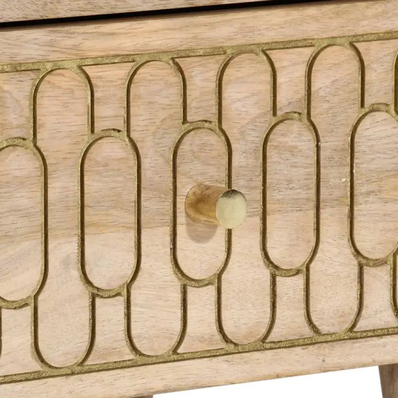 Nachtkastje met massief mangohout en houten poten voor tijdloze stijl - Nachtkastjes